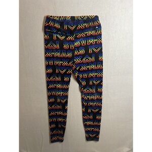 No Boundaries Women's I Love X-MAS Christmas Leggings Black Rainbow Size M 7-9